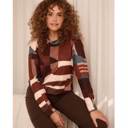 FOS T-shirt 7619 Nico Aquarel hangcol Bruin print